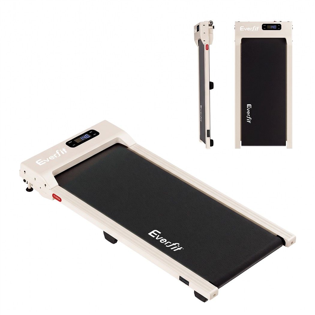 Everfit 3 in 1 Walking Pad Treadmill 12% Incline Under Desk Treadmills for Home Gym With 38cm Wide Belt Beige Awezingly