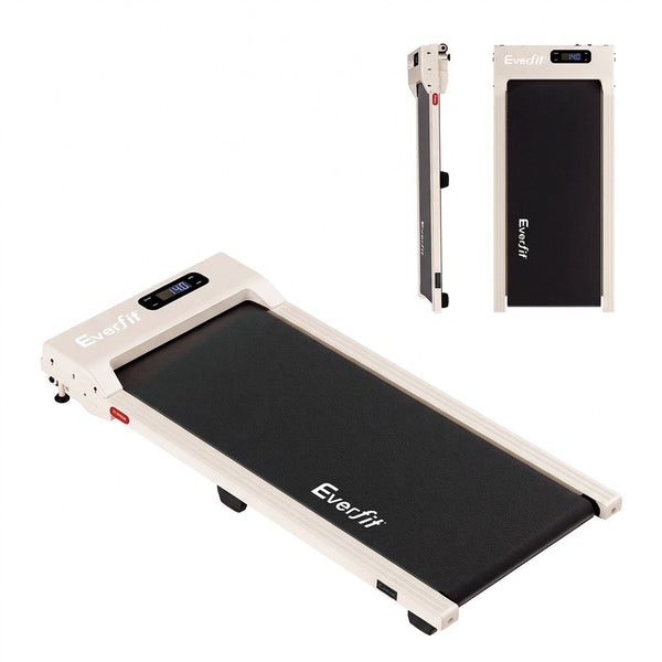 Everfit 3 in 1 Walking Pad Treadmill 12% Incline Under Desk Treadmills for Home Gym With 38cm Wide Belt Beige Awezingly