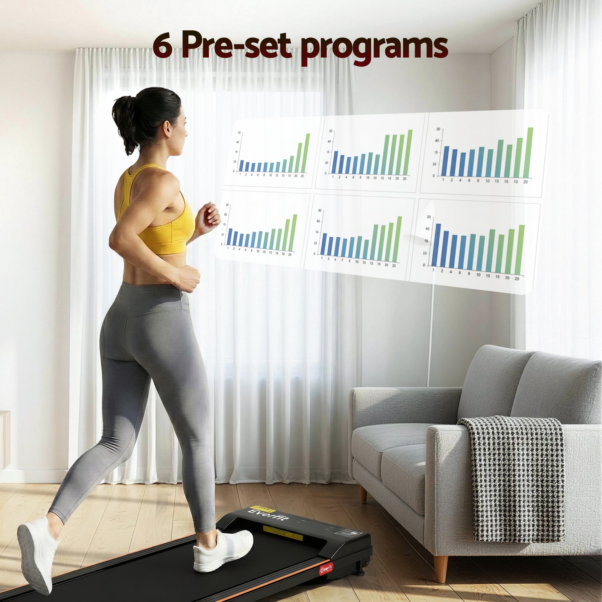 Everfit 3 in 1 Walking Pad Treadmill 12% Incline Under Desk Treadmills for Home Gym With 38cm Wide Belt Awezingly