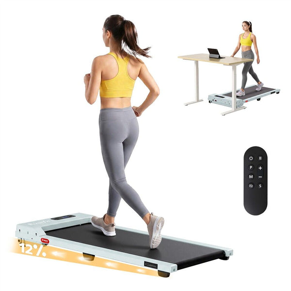 Everfit 3 in 1 Walking Pad Treadmill 12% Incline Under Desk Treadmills for Home Gym 38cm Belt Green Awezingly