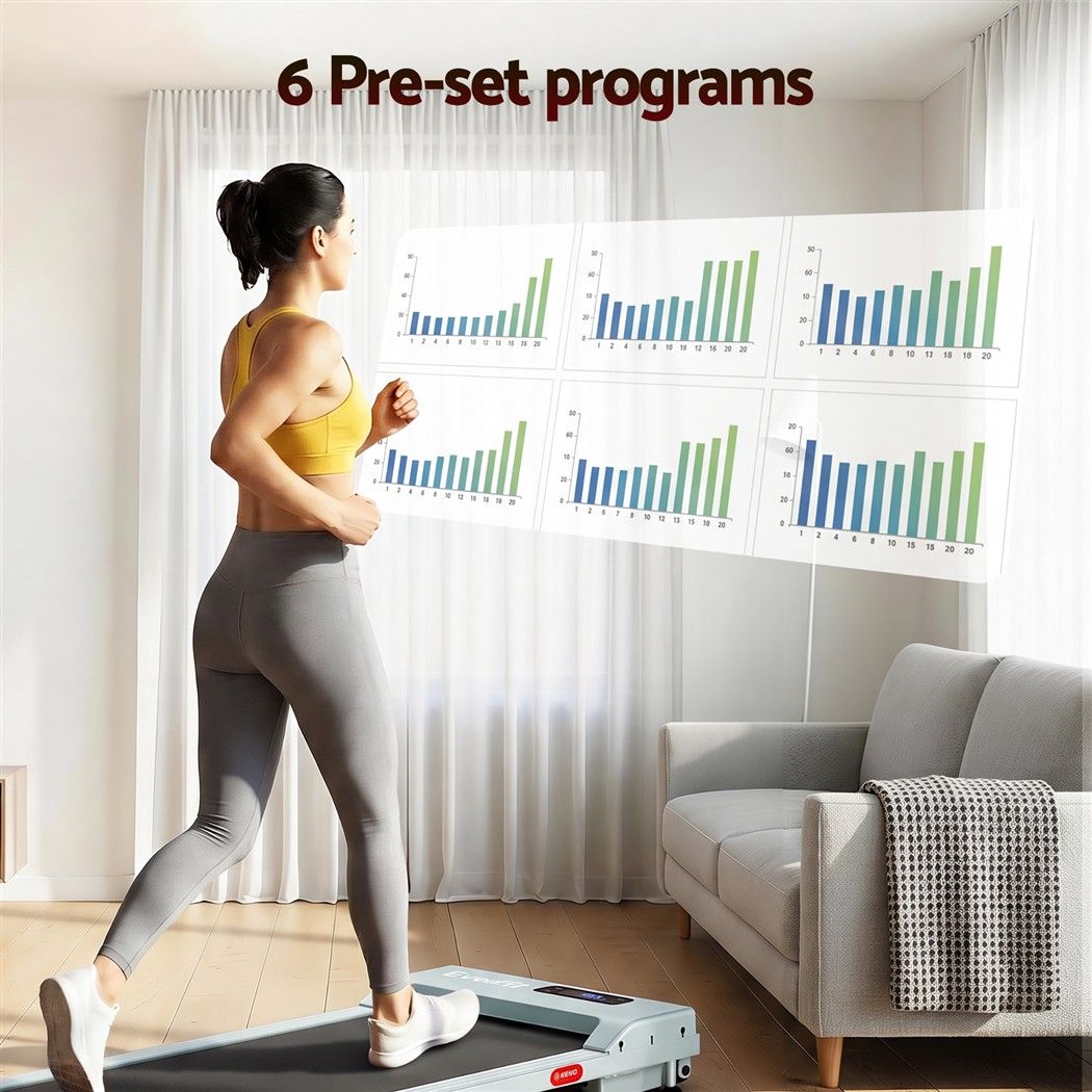 Everfit 3 in 1 Walking Pad Treadmill 12% Incline Under Desk Treadmills for Home Gym 38cm Belt Green Awezingly