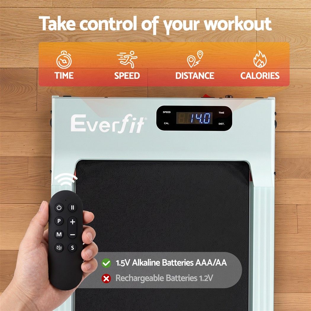 Everfit 3 in 1 Walking Pad Treadmill 12% Incline Under Desk Treadmills for Home Gym 38cm Belt Green Awezingly