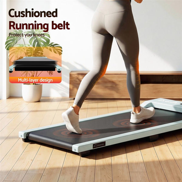 Everfit 3 in 1 Walking Pad Treadmill 12% Incline Under Desk Treadmills for Home Gym 38cm Belt Green Awezingly
