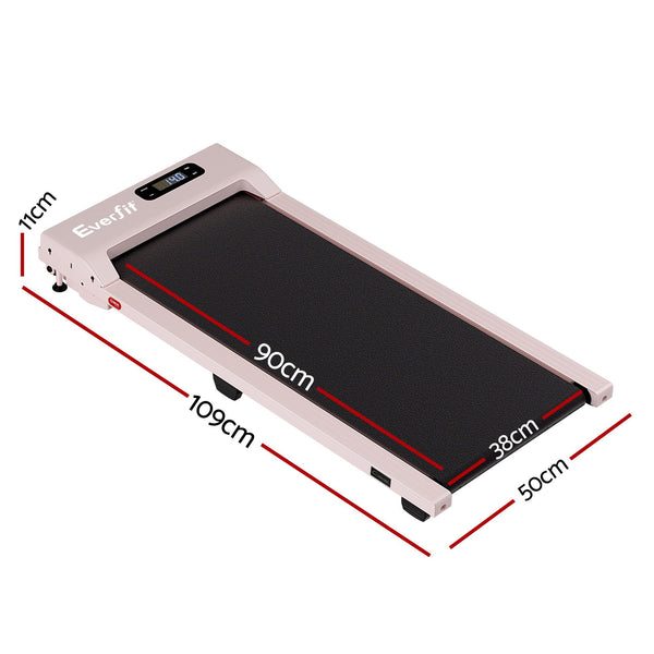 Everfit 3 in 1 Walking Pad Treadmill 12% Incline Under Desk Treadmills for Home Gym With 38cm Wide Belt Pink Awezingly
