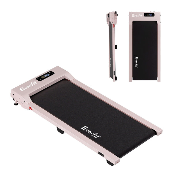 Everfit 3 in 1 Walking Pad Treadmill 12% Incline Under Desk Treadmills for Home Gym With 38cm Wide Belt Pink Awezingly