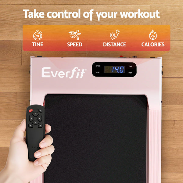 Everfit 3 in 1 Walking Pad Treadmill 12% Incline Under Desk Treadmills for Home Gym With 38cm Wide Belt Pink Awezingly