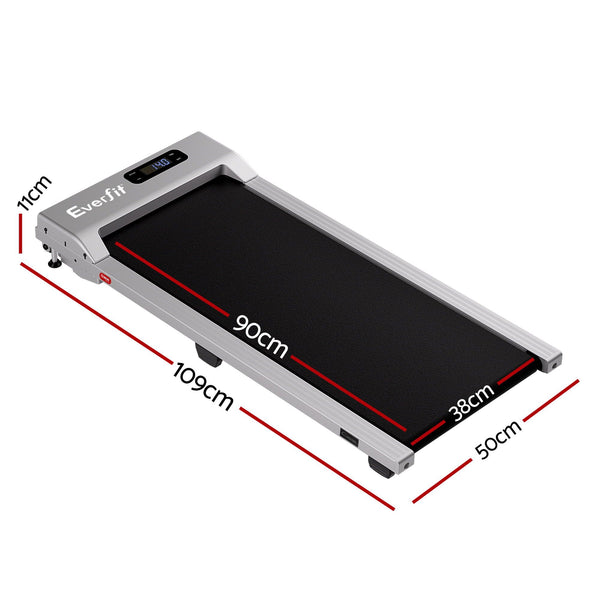 Everfit 3 in 1 Walking Pad Treadmill 12% Incline Under Desk Treadmills for Home Gym With 38cm Wide Belt Silver Awezingly