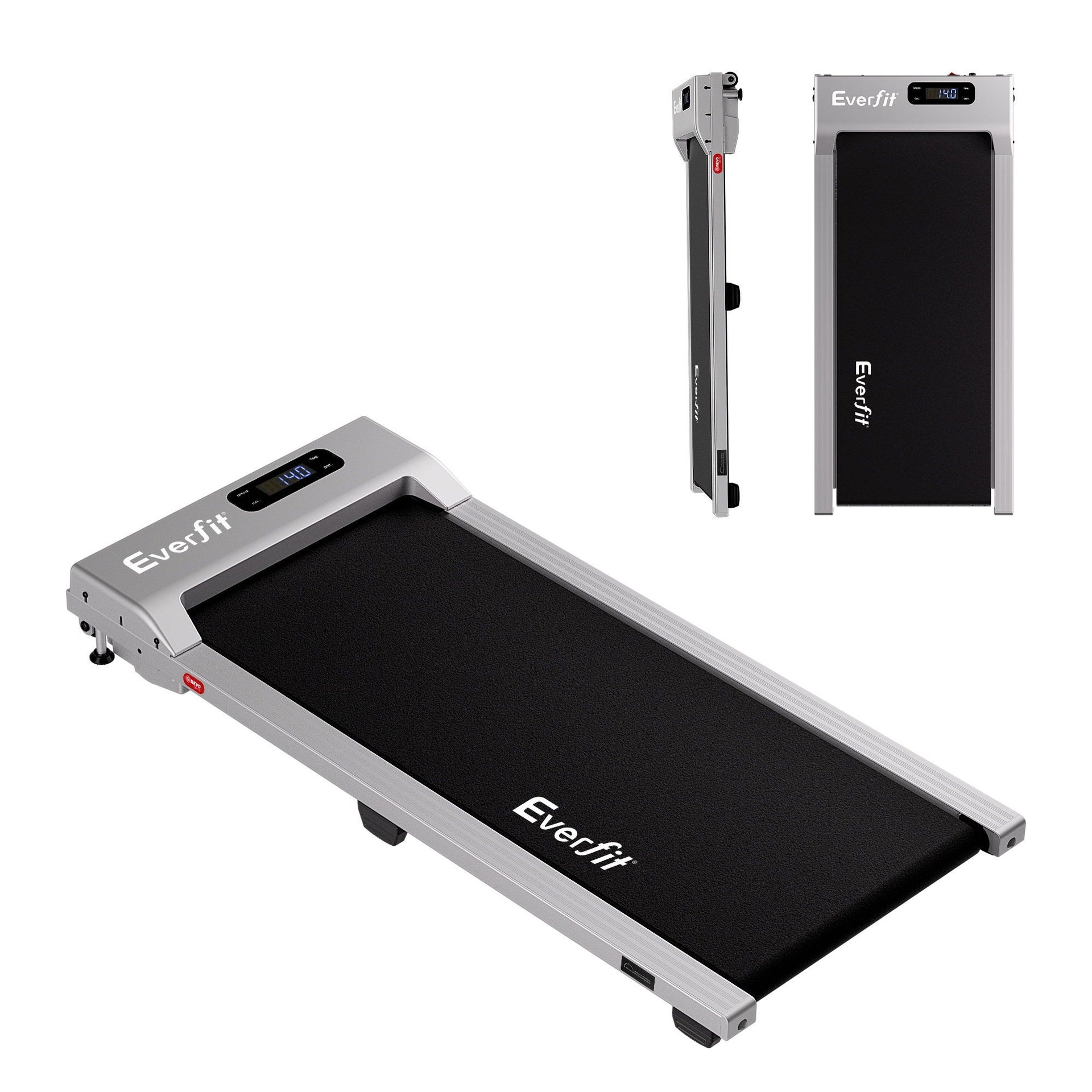 Everfit 3 in 1 Walking Pad Treadmill 12% Incline Under Desk Treadmills for Home Gym With 38cm Wide Belt Silver Awezingly