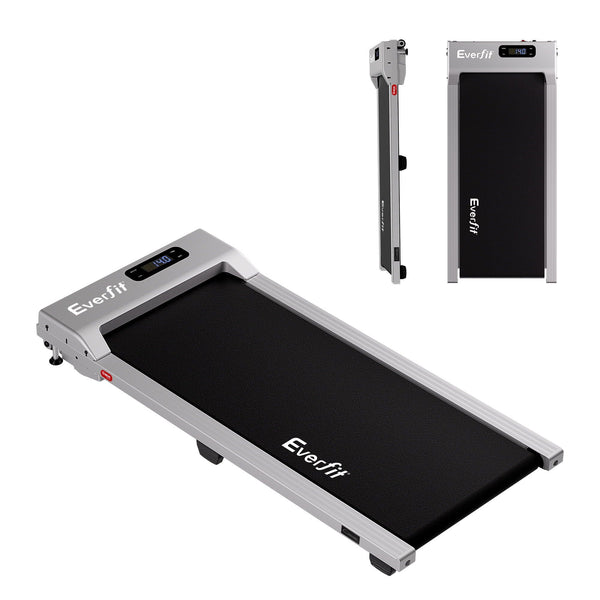 Everfit 3 in 1 Walking Pad Treadmill 12% Incline Under Desk Treadmills for Home Gym With 38cm Wide Belt Silver Awezingly