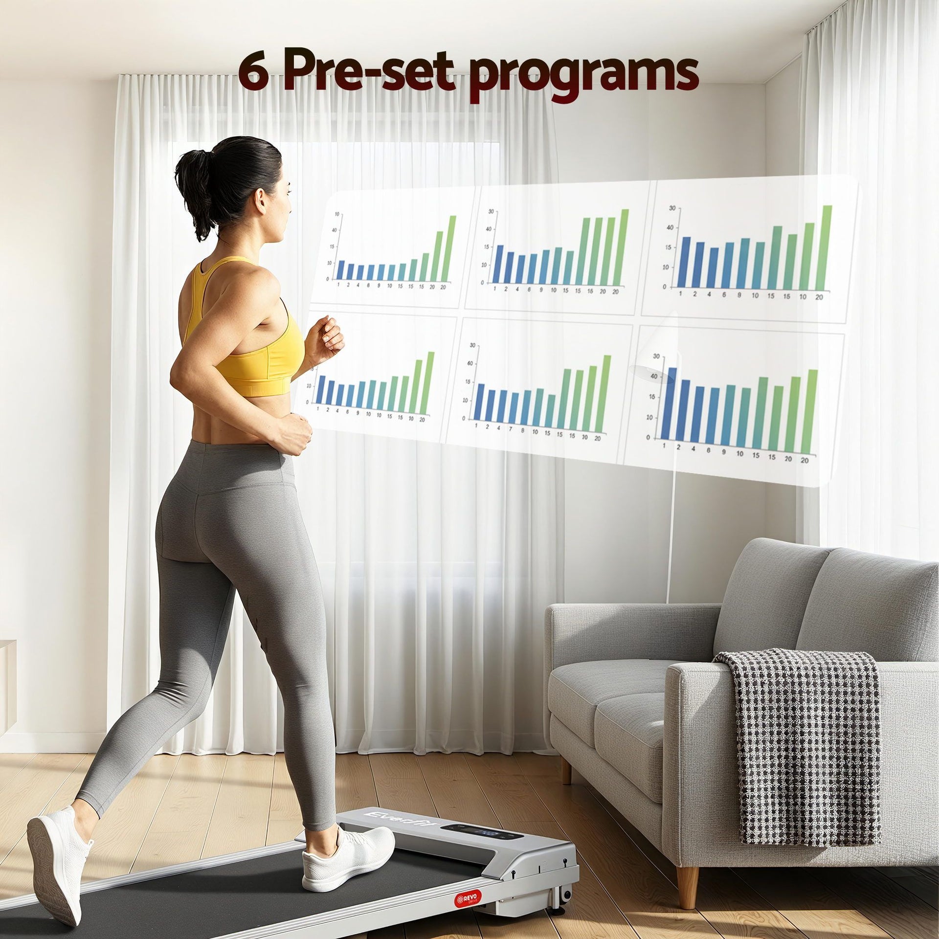 Everfit 3 in 1 Walking Pad Treadmill 12% Incline Under Desk Treadmills for Home Gym With 38cm Wide Belt Silver Awezingly