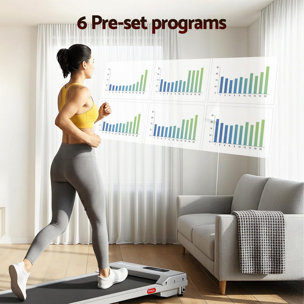 Everfit 3 in 1 Walking Pad Treadmill 12% Incline Under Desk Treadmills for Home Gym With 38cm Wide Belt Silver Awezingly