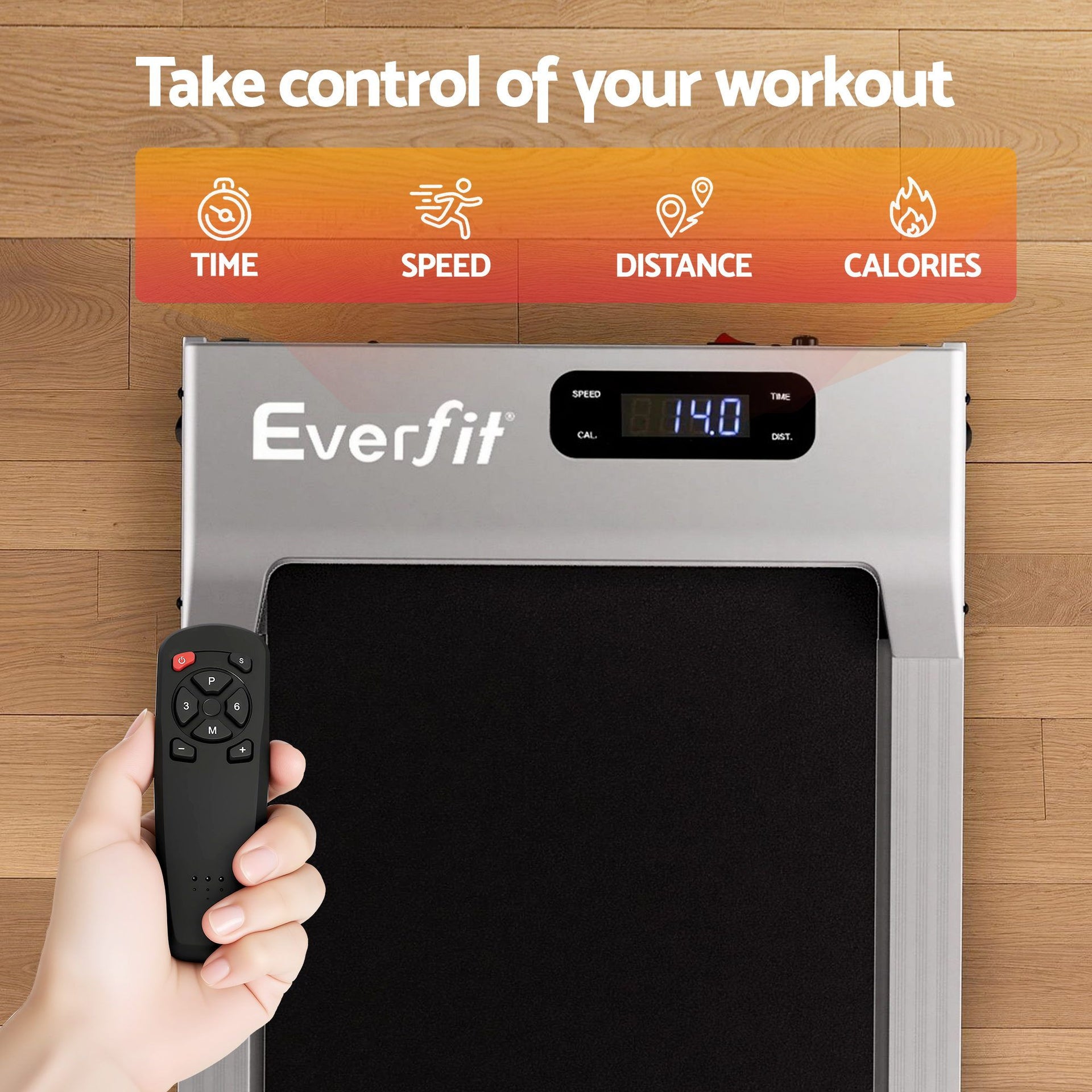 Everfit 3 in 1 Walking Pad Treadmill 12% Incline Under Desk Treadmills for Home Gym With 38cm Wide Belt Silver Awezingly