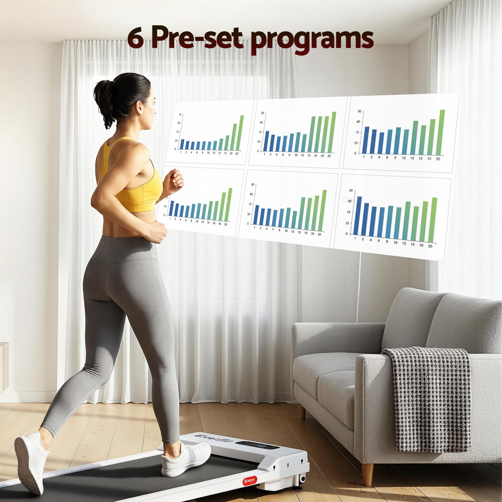 Everfit 3 in 1 Walking Pad Treadmill 12% Incline Under Desk Treadmills for Home Gym With 38cm Wide Belt White Awezingly