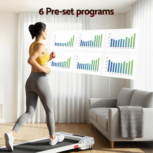 Everfit 3 in 1 Walking Pad Treadmill 12% Incline Under Desk Treadmills for Home Gym With 38cm Wide Belt White Awezingly