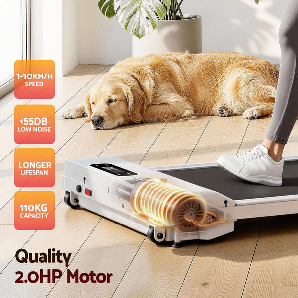 Everfit 3 in 1 Walking Pad Treadmill 12% Incline Under Desk Treadmills for Home Gym With 38cm Wide Belt White Awezingly