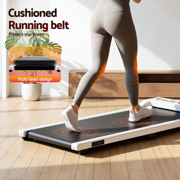 Everfit 3 in 1 Walking Pad Treadmill 12% Incline Under Desk Treadmills for Home Gym With 38cm Wide Belt White Awezingly