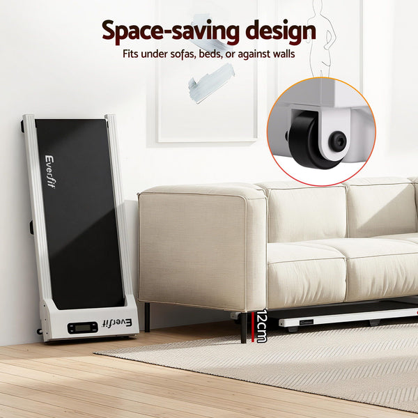 Everfit 3 in 1 Walking Pad Treadmill 12% Incline Under Desk Treadmills for Home Gym With 38cm Wide Belt White Awezingly