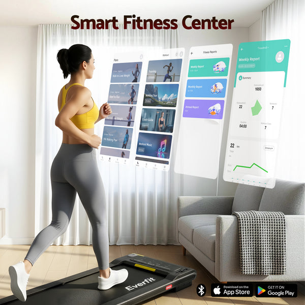Everfit Walking Pad Treadmill 2 in 1 Foldable Under Desk for Home Gym With 38cm Belt With APP Awezingly