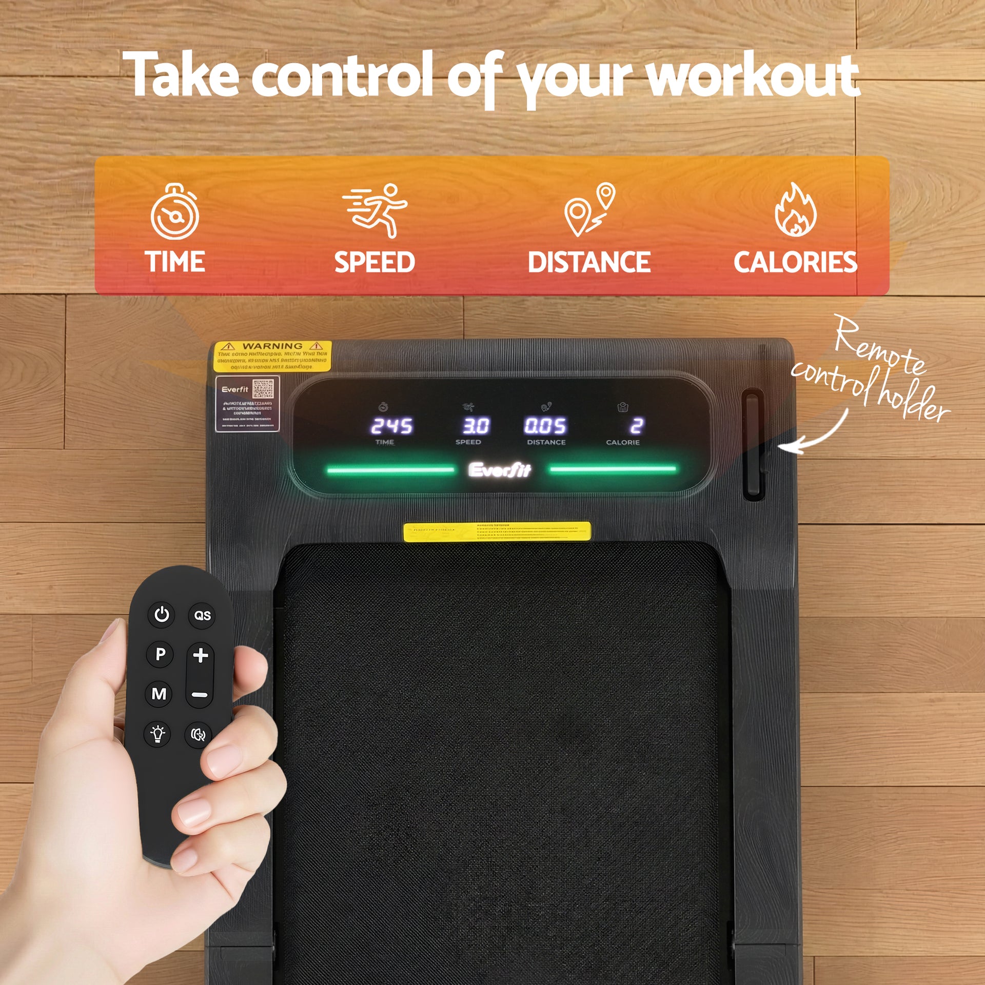 Everfit Walking Pad Treadmill 2 in 1 Foldable Under Desk for Home Gym With 38cm Belt With APP Awezingly
