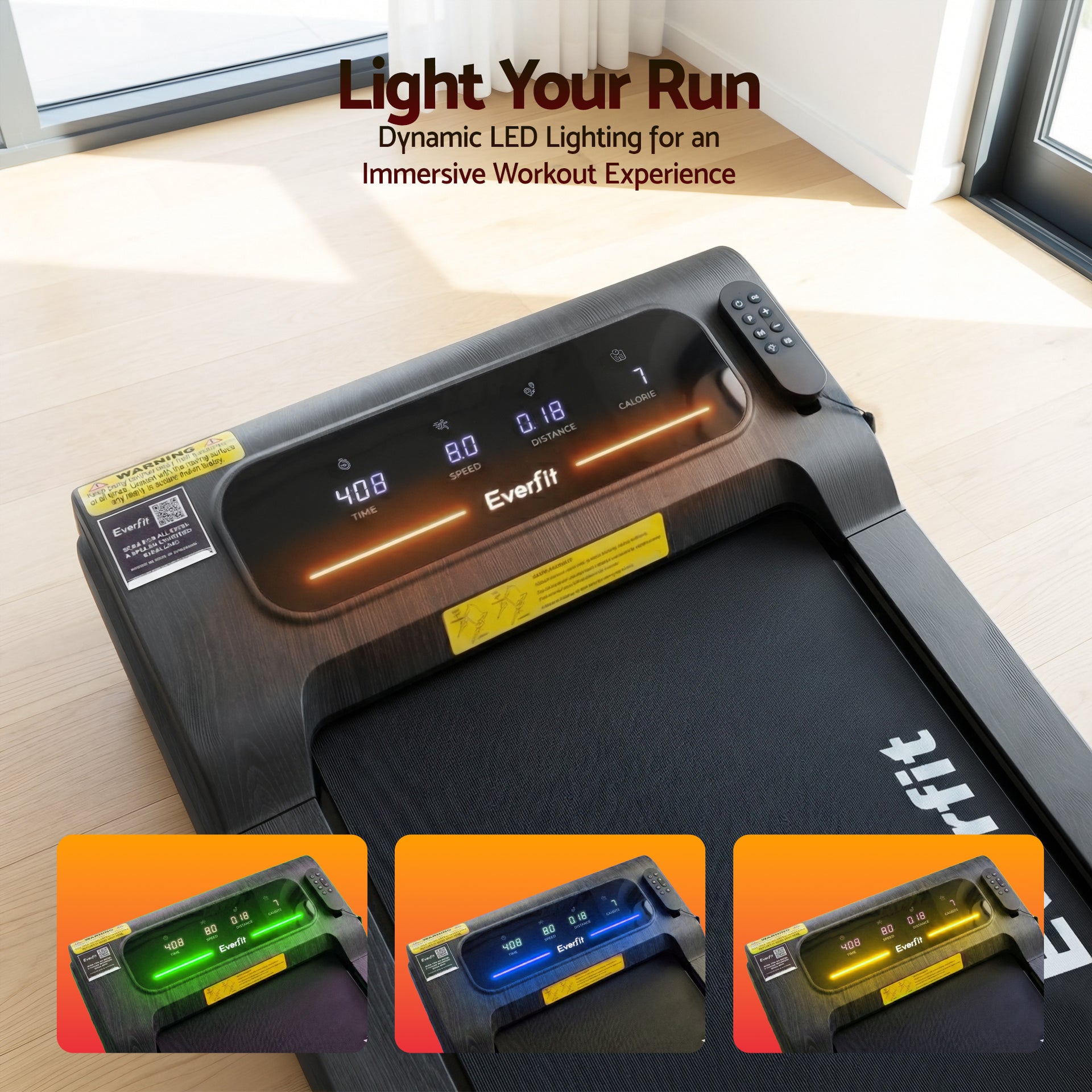 Everfit Walking Pad Treadmill 2 in 1 Foldable Under Desk for Home Gym With 38cm Belt With APP Awezingly