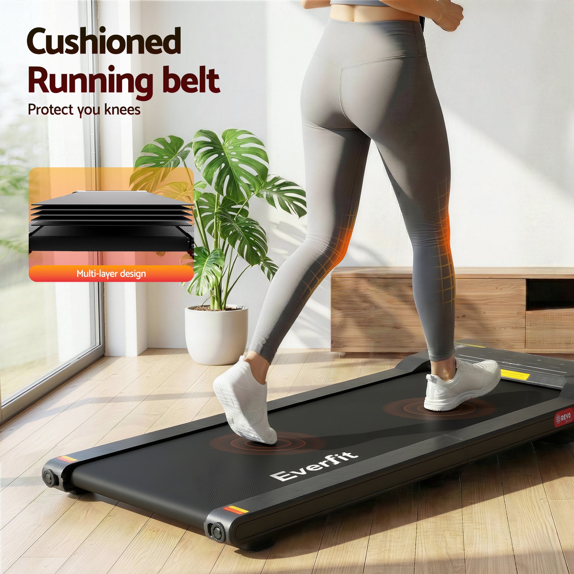 Everfit Walking Pad Treadmill 2 in 1 Foldable Under Desk for Home Gym With 38cm Belt With APP Awezingly