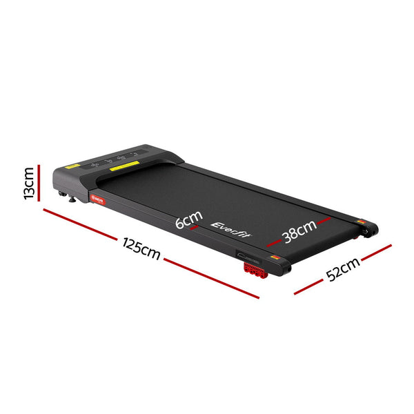 Everfit Treadmill Electric Walking Pad Incline Under Desk Home Gym 380mm Black Awezingly