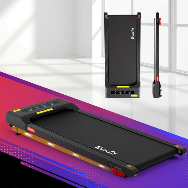 Everfit Treadmill Electric Walking Pad Incline Under Desk Home Gym 380mm Black Awezingly