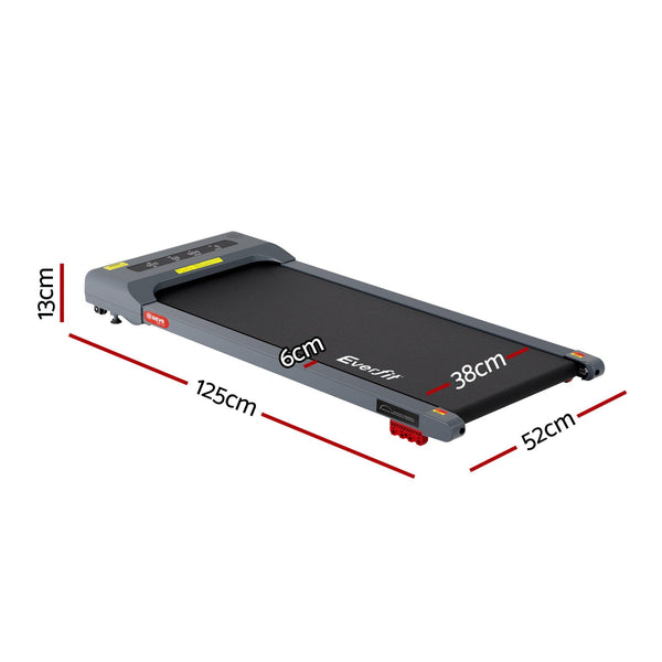 Everfit Treadmill Electric Walking Pad Incline Under Desk Home Gym 380mm Grey Awezingly