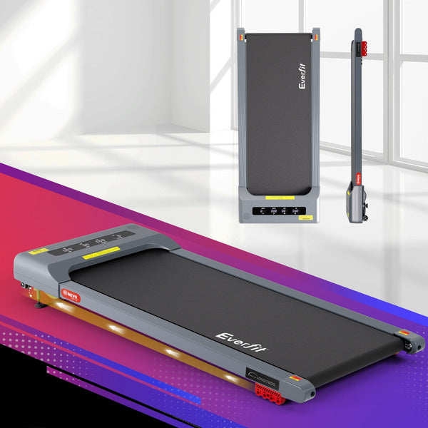 Everfit Treadmill Electric Walking Pad Incline Under Desk Home Gym 380mm Grey Awezingly