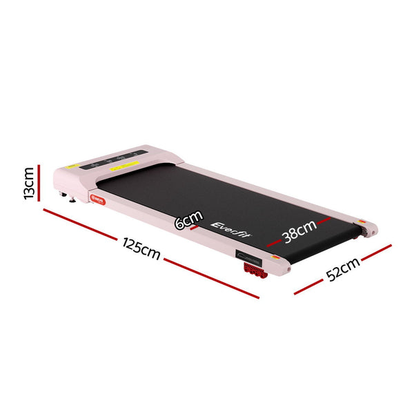 Everfit Treadmill Electric Walking Pad Incline Under Desk Home Gym 380mm Pink Awezingly
