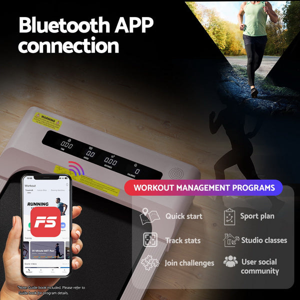 Everfit Treadmill Electric Walking Pad Incline Under Desk Home Gym 380mm Pink Awezingly