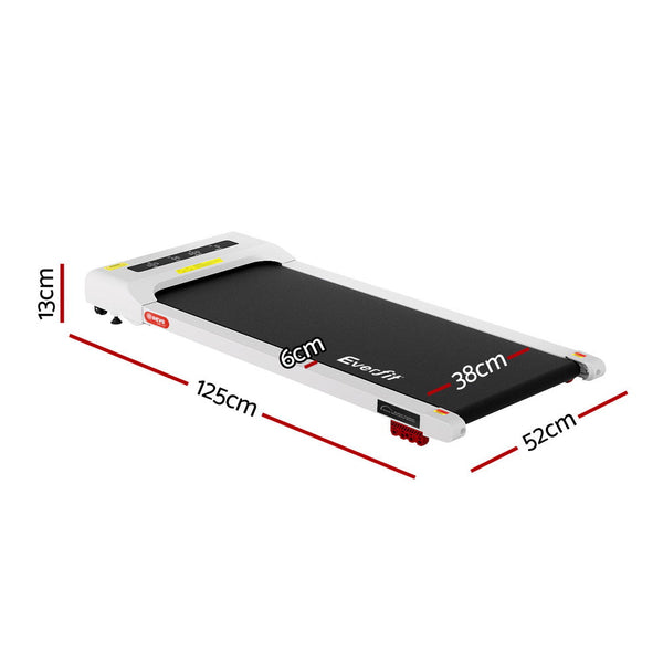 Everfit Treadmill Electric Walking Pad Incline Under Desk Home Gym 380mm White Awezingly
