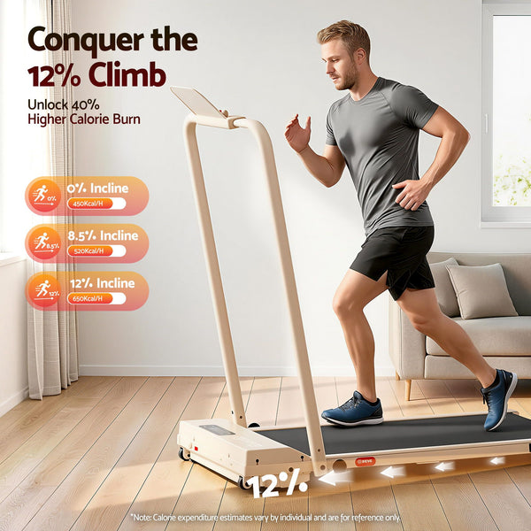Everfit 3 in 1 Walking Pad Treadmill 12% Incline Under Desk Foldable Treadmills for Home Gym With 38cm Wide Belt APP Control Awezingly