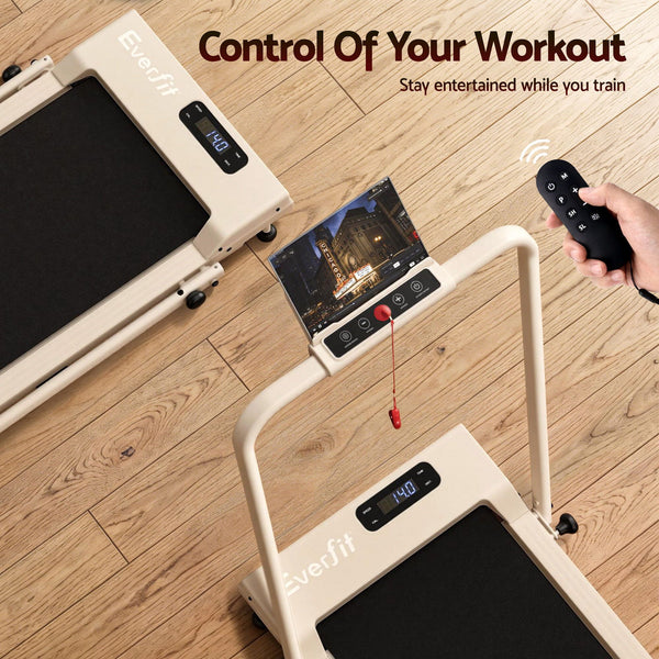 Everfit 3 in 1 Walking Pad Treadmill 12% Incline Under Desk Foldable Treadmills for Home Gym With 38cm Wide Belt APP Control Awezingly