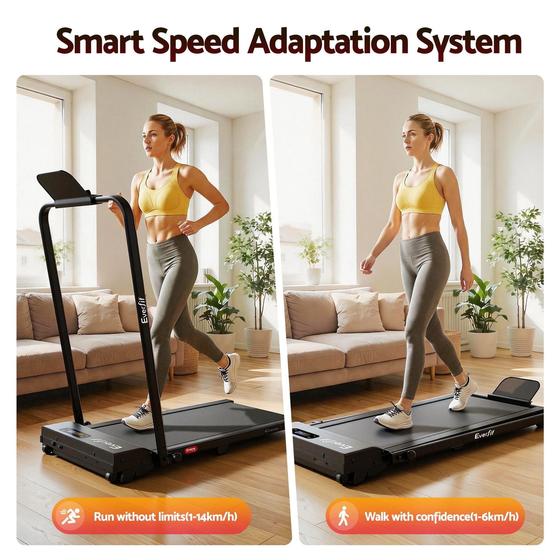 Everfit 3 in 1 Walking Pad Treadmill 12% Incline Under Desk Foldable Treadmills for Home Gym With 38cm Wide Belt APP Control Awezingly