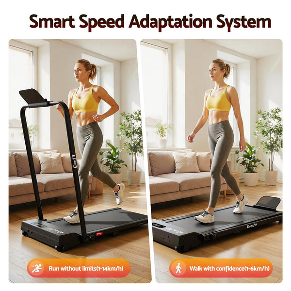 Everfit 3 in 1 Walking Pad Treadmill 12% Incline Under Desk Foldable Treadmills for Home Gym With 38cm Wide Belt APP Control Awezingly