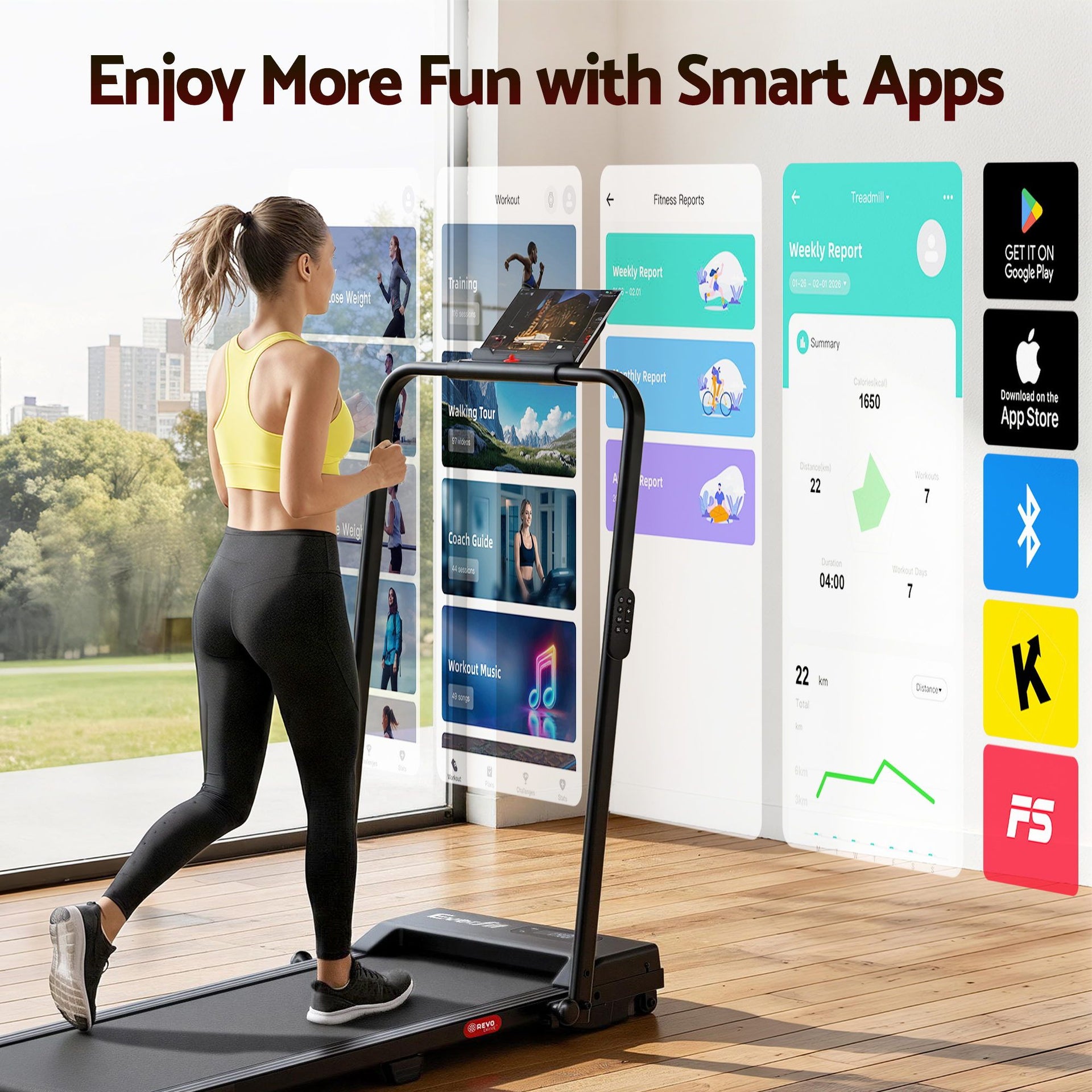 Everfit 3 in 1 Walking Pad Treadmill 12% Incline Under Desk Foldable Treadmills for Home Gym With 38cm Wide Belt APP Control Awezingly