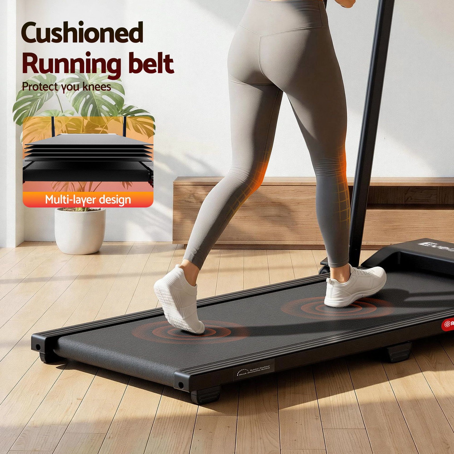 Everfit 3 in 1 Walking Pad Treadmill 12% Incline Under Desk Foldable Treadmills for Home Gym With 38cm Wide Belt APP Control Awezingly