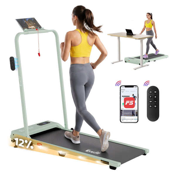 Everfit 3 in 1 Walking Pad Treadmill 12% Incline Under Desk Foldable Treadmills for Home Gym With 38cm Wide Belt APP Control Awezingly