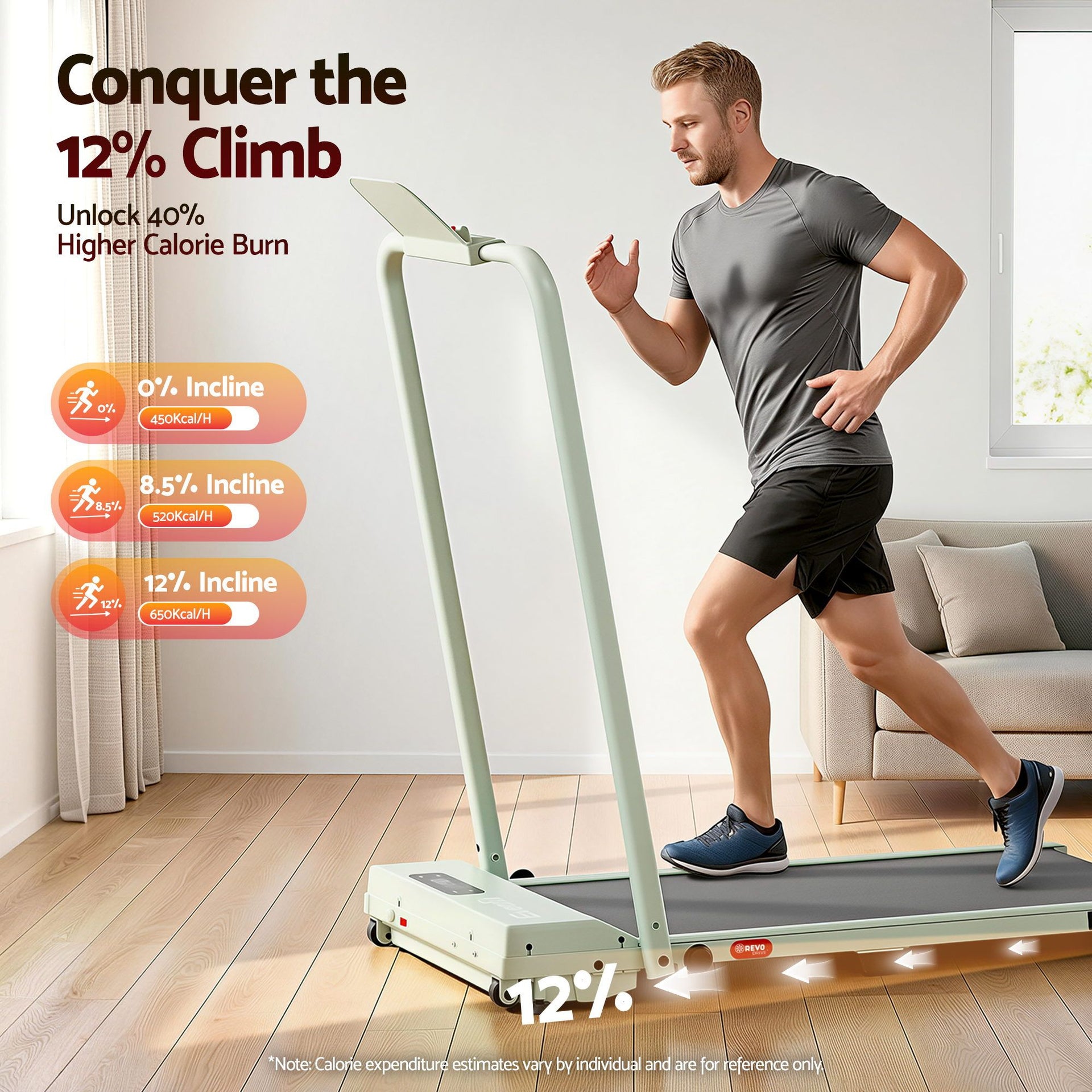 Everfit 3 in 1 Walking Pad Treadmill 12% Incline Under Desk Foldable Treadmills for Home Gym With 38cm Wide Belt APP Control Awezingly