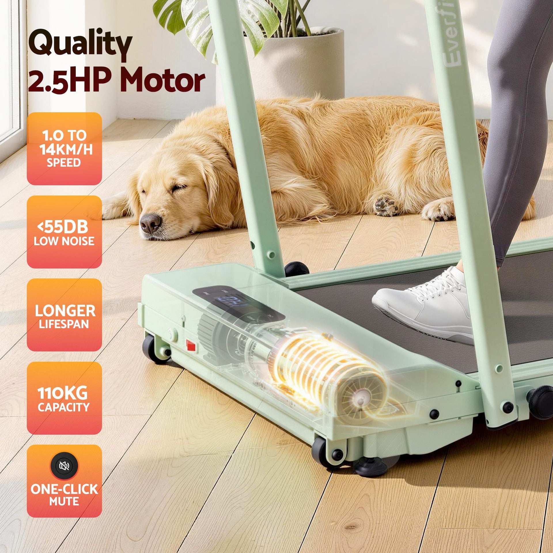 Everfit 3 in 1 Walking Pad Treadmill 12% Incline Under Desk Foldable Treadmills for Home Gym With 38cm Wide Belt APP Control Awezingly