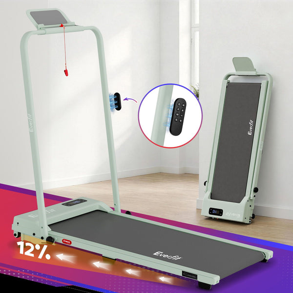 Everfit 3 in 1 Walking Pad Treadmill 12% Incline Under Desk Foldable Treadmills for Home Gym With 38cm Wide Belt APP Control Awezingly