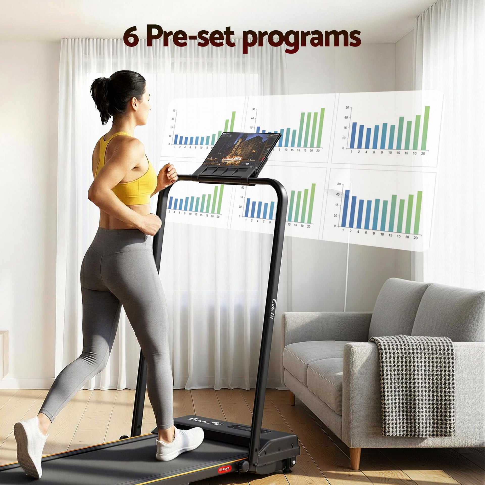 Everfit 3 in 1 Walking Pad Treadmill 12% Incline Foldable Under Desk Treadmills for Home Gym With 38cm Wide Belt Black Everfit