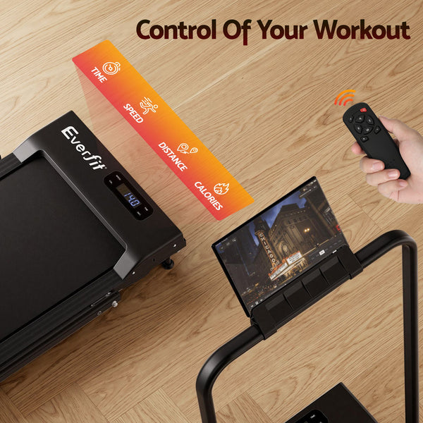 Everfit 3 in 1 Walking Pad Treadmill 12% Incline Foldable Under Desk Treadmills for Home Gym With 38cm Wide Belt Black Everfit