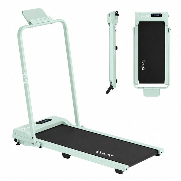 Everfit 3 in 1 Walking Pad Treadmill 12% Incline Foldable Under Desk Treadmills for Home 38cm Green Awezingly
