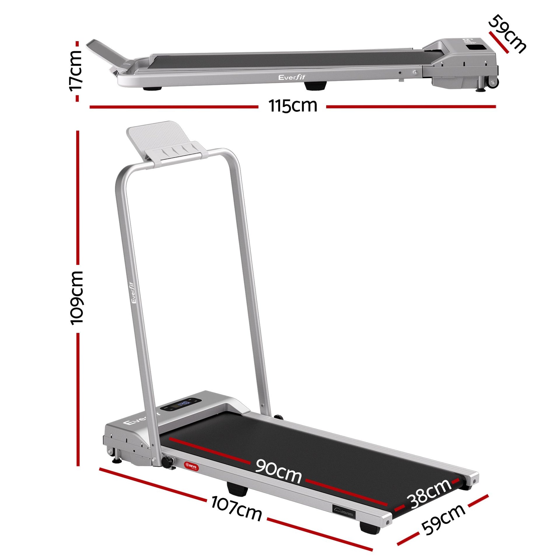Everfit 3 in 1 Walking Pad Treadmill 12% Incline Foldable Under Desk Treadmills for Home Gym With 38cm Wide Belt Silver Everfit