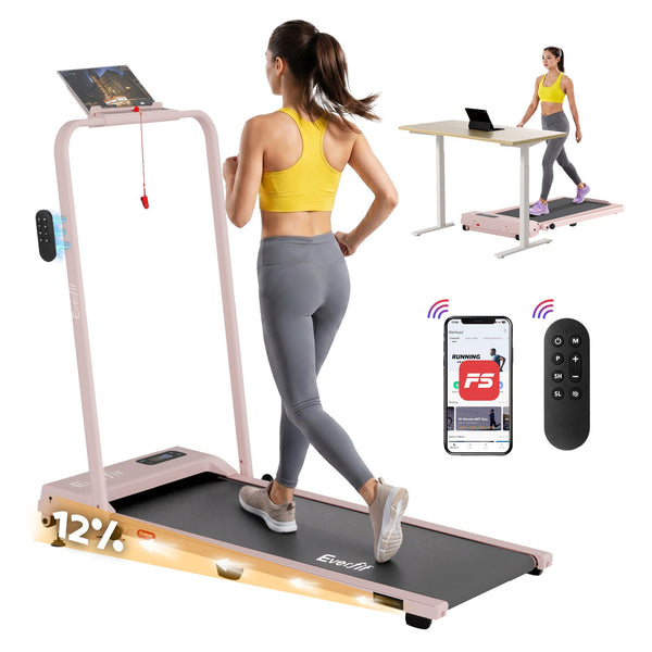 Everfit 3 in 1 Walking Pad Treadmill 12% Incline Under Desk Treadmills for Home Gym With 38cm Wide Belt APP Control Awezingly