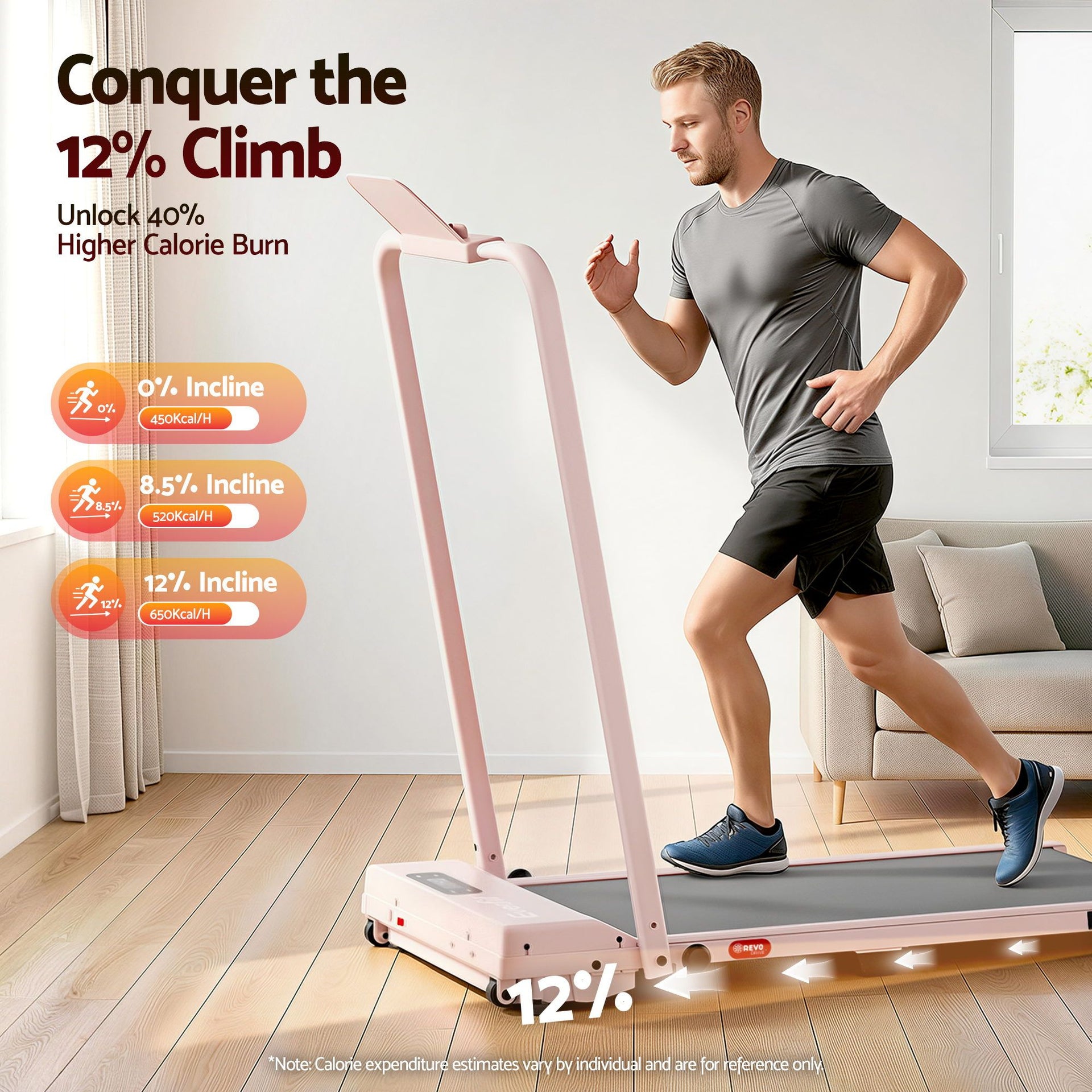 Everfit 3 in 1 Walking Pad Treadmill 12% Incline Under Desk Treadmills for Home Gym With 38cm Wide Belt APP Control Awezingly