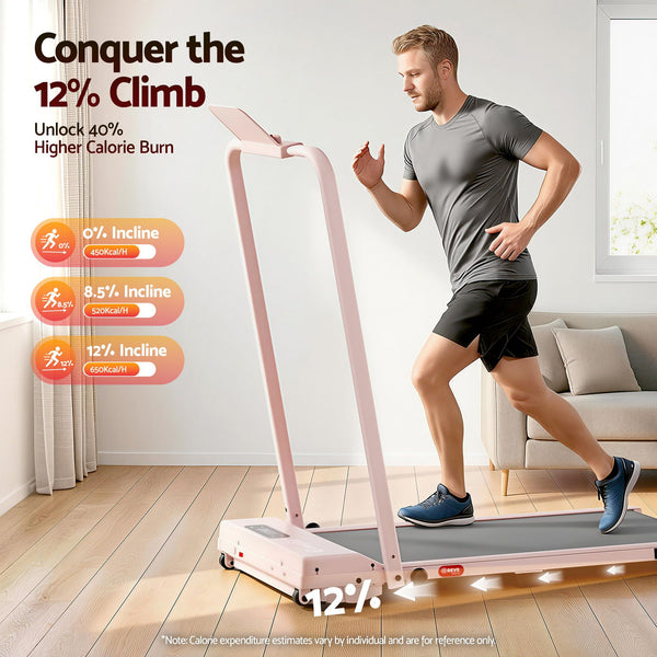 Everfit 3 in 1 Walking Pad Treadmill 12% Incline Under Desk Treadmills for Home Gym With 38cm Wide Belt APP Control Awezingly