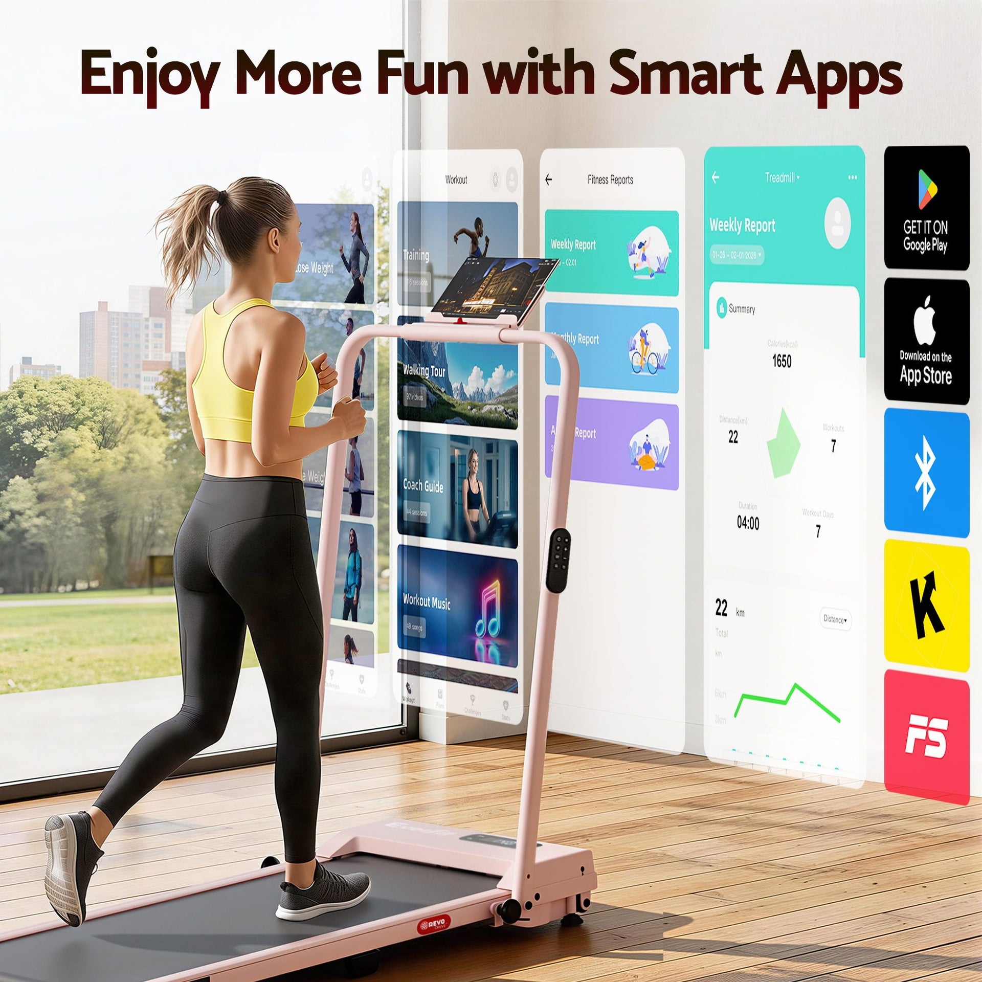 Everfit 3 in 1 Walking Pad Treadmill 12% Incline Under Desk Treadmills for Home Gym With 38cm Wide Belt APP Control Awezingly